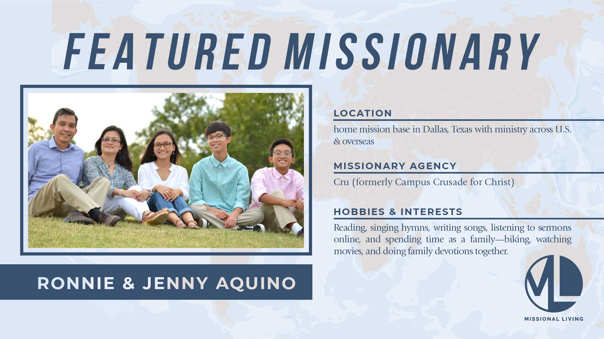 Featured Missionaries: Jenny & Ronnie Aquino