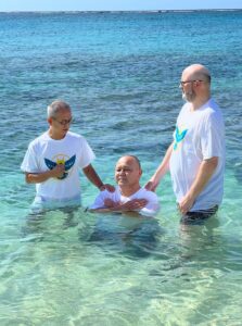 photo: first baptism on Yoron island in Japan