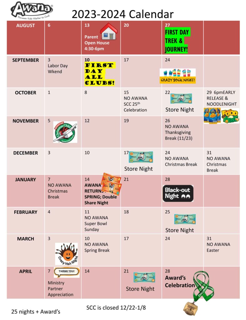 Calendario Awana 2023-24